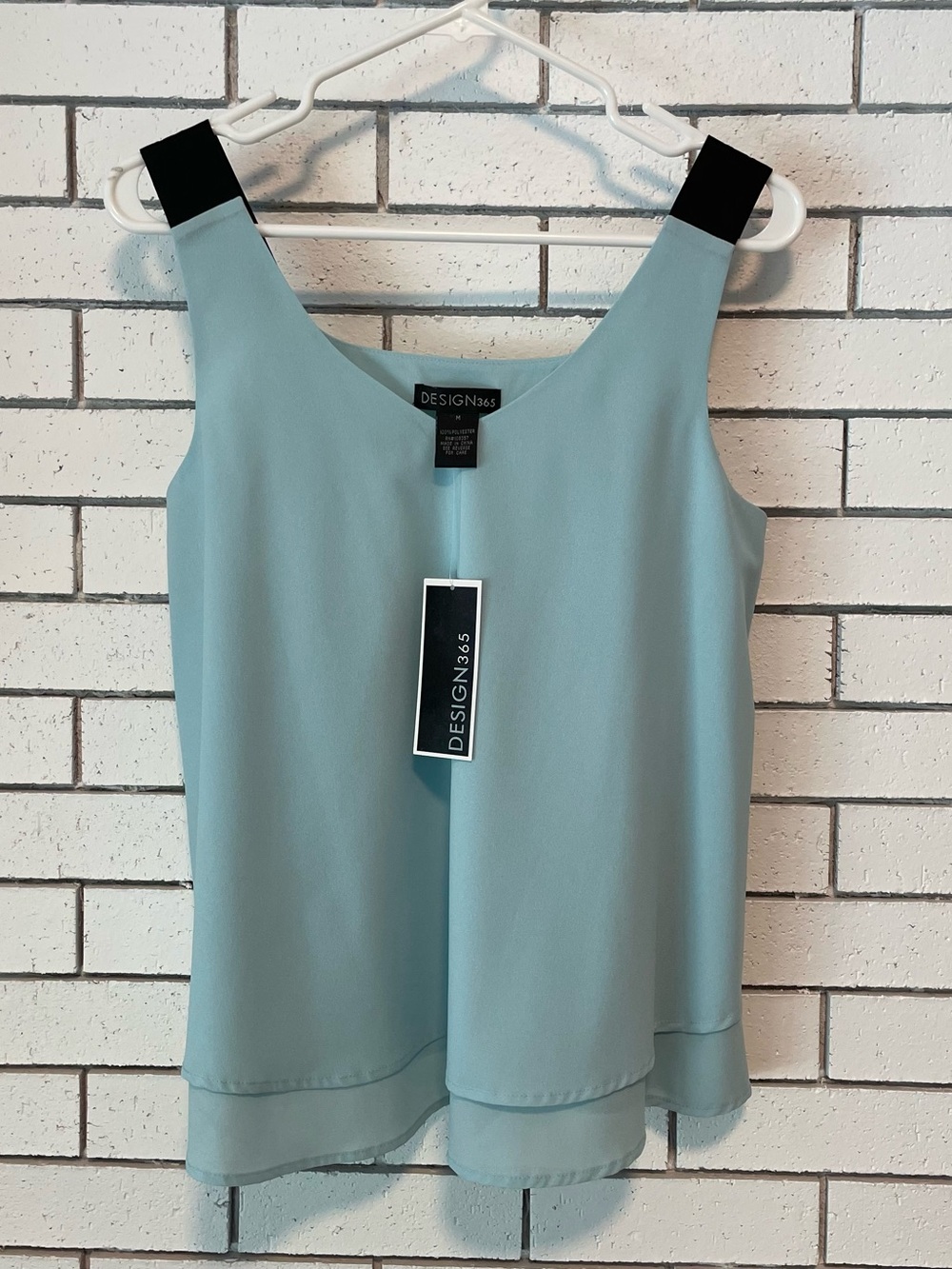 Design365 Light Blue Layered Silk-Like Camisole